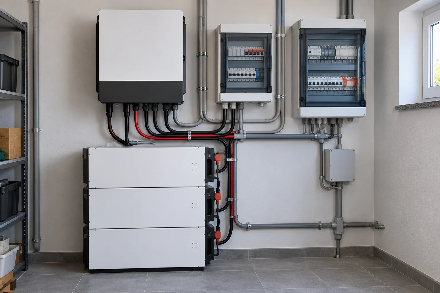 Bateriové úložiště v technické instalaci